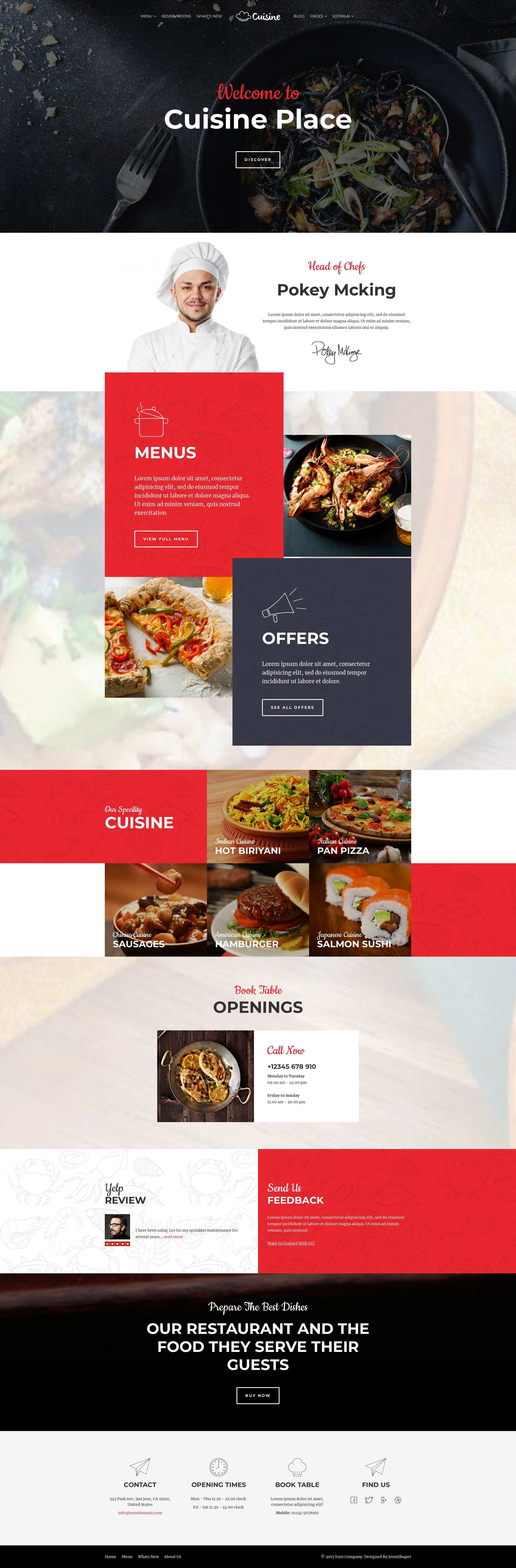 JS Cuisine v2.0.0 - Шаблон для общественного питания, кафе, бара на CMS Joomla