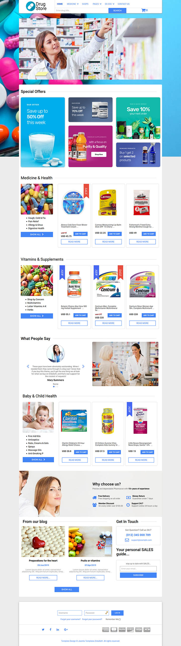 OrdaSoft Drugstore2 - Шаблон для CMS Joomla