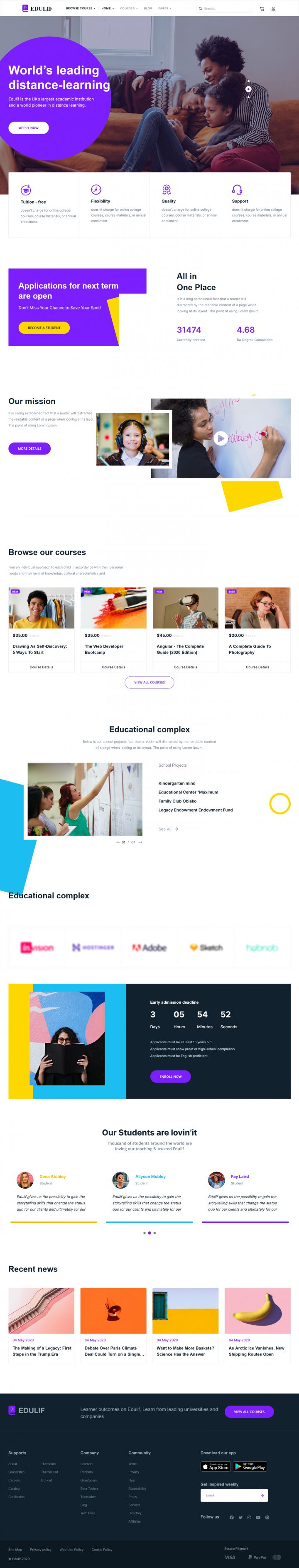 JoomShaper Edulif  - Шаблон для CMS Joomla