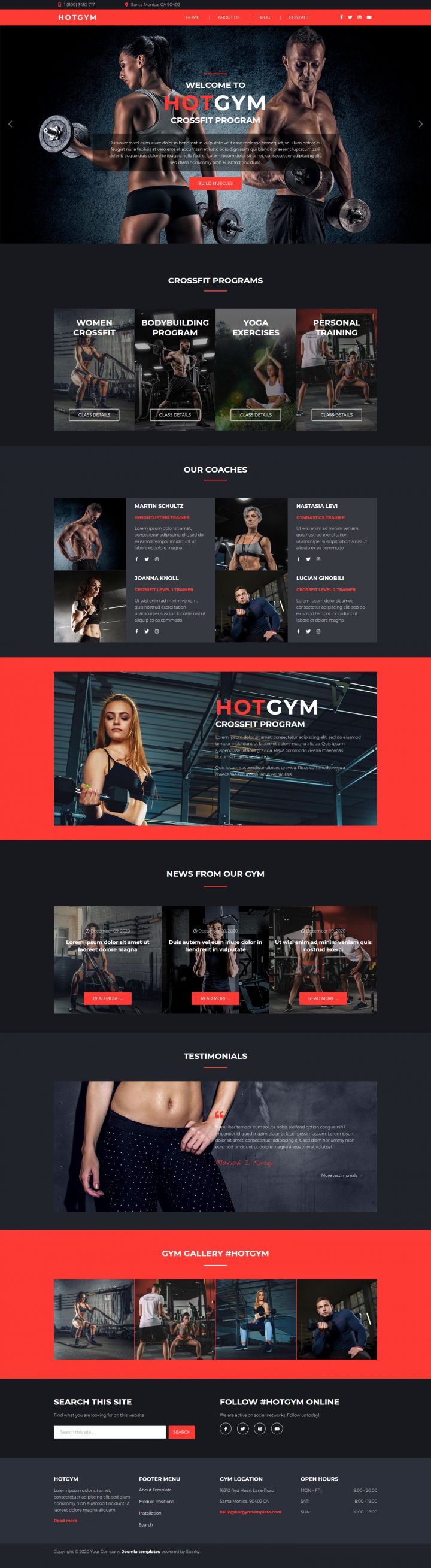 Gym HotThemes  - Шаблон для CMS Joomla 